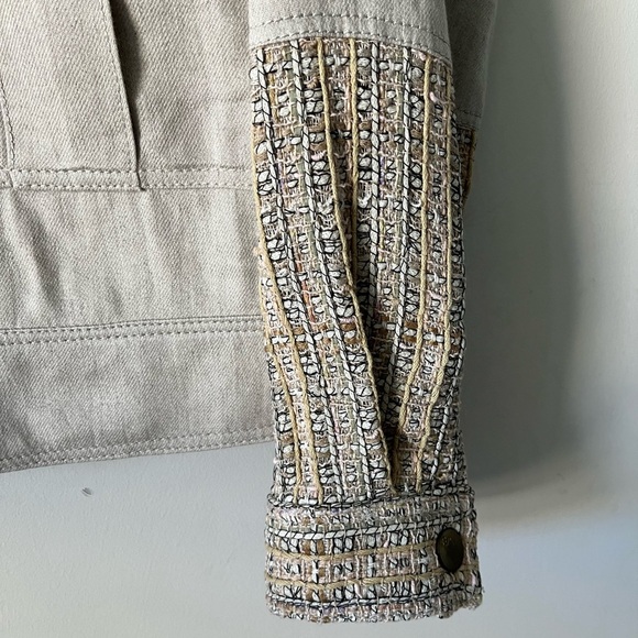 ELLIE MAE Kason Denim Jacket Silk/Linen Jacket Size XS - Picture 10 of 16